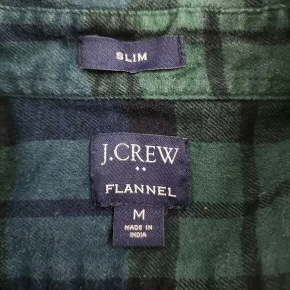 J.Crew Midweight Flannel Workshirt in Regenerative Cotton | Men's Slim Medium - Picture 12 of 13